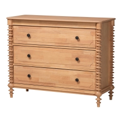 Baxton Studio Neviah 3-Drawer Chest, Beech Brown Baxton Studio restaurant furniture, hotel furniture, commercial furniture, wholesale bedroom furniture, wholesale chest, classic chest